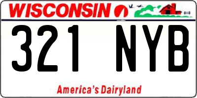 WI license plate 321NYB