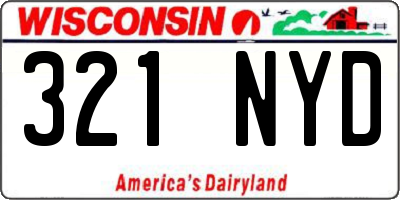 WI license plate 321NYD