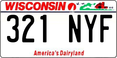 WI license plate 321NYF
