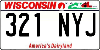 WI license plate 321NYJ