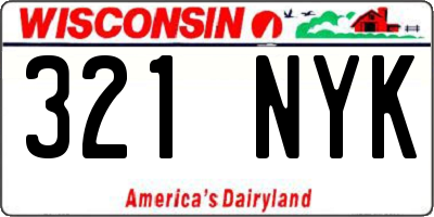 WI license plate 321NYK