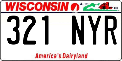 WI license plate 321NYR
