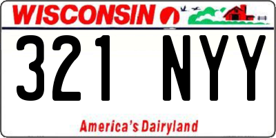 WI license plate 321NYY