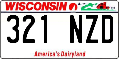 WI license plate 321NZD