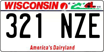 WI license plate 321NZE