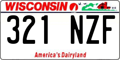 WI license plate 321NZF