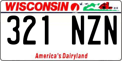WI license plate 321NZN
