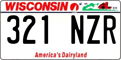 WI license plate 321NZR
