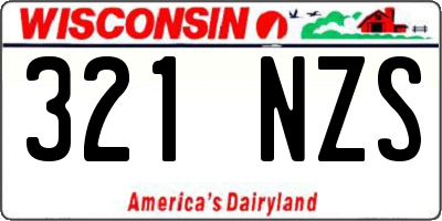 WI license plate 321NZS