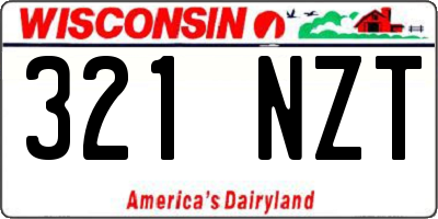 WI license plate 321NZT
