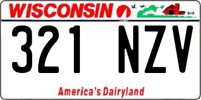 WI license plate 321NZV