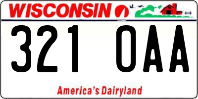 WI license plate 321OAA