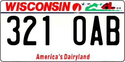 WI license plate 321OAB