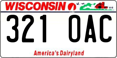 WI license plate 321OAC