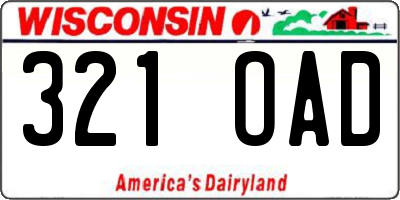 WI license plate 321OAD