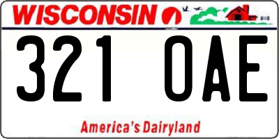 WI license plate 321OAE