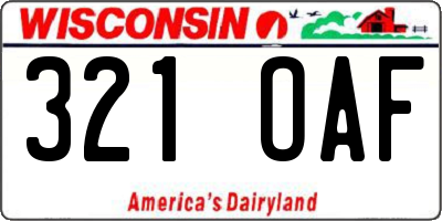 WI license plate 321OAF