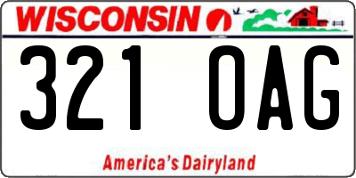 WI license plate 321OAG