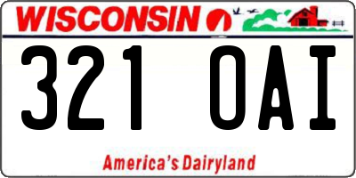 WI license plate 321OAI