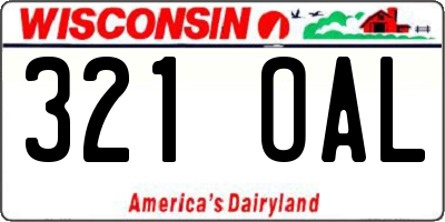 WI license plate 321OAL
