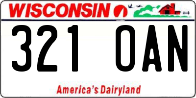 WI license plate 321OAN