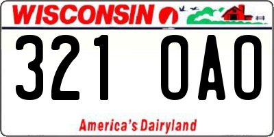 WI license plate 321OAO