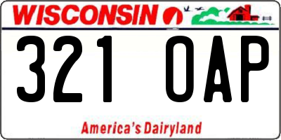 WI license plate 321OAP