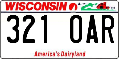 WI license plate 321OAR
