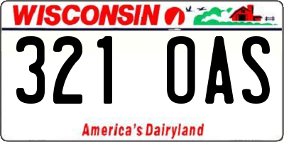 WI license plate 321OAS