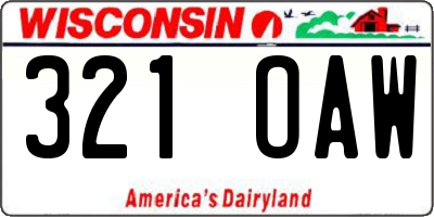 WI license plate 321OAW