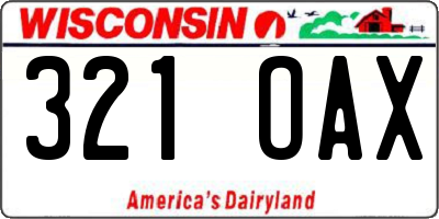 WI license plate 321OAX