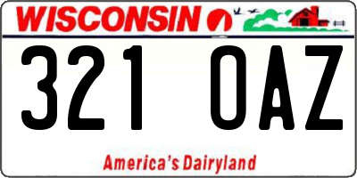 WI license plate 321OAZ