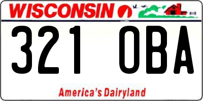 WI license plate 321OBA