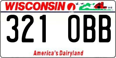 WI license plate 321OBB