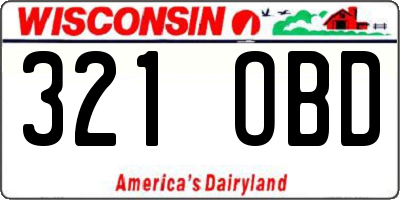 WI license plate 321OBD