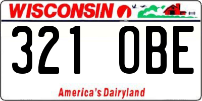 WI license plate 321OBE