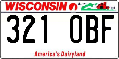 WI license plate 321OBF