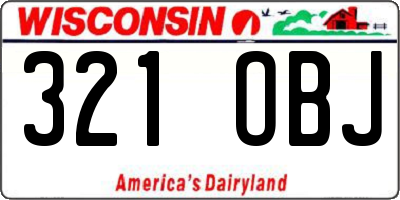 WI license plate 321OBJ