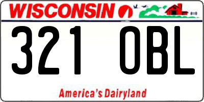 WI license plate 321OBL