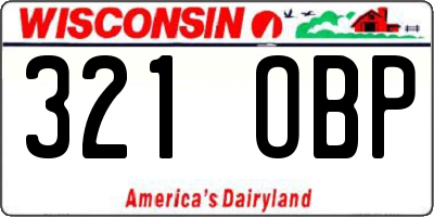 WI license plate 321OBP