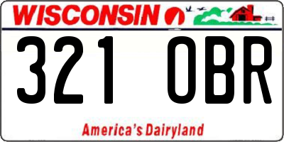 WI license plate 321OBR