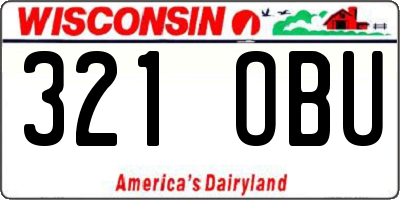 WI license plate 321OBU