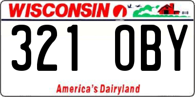 WI license plate 321OBY
