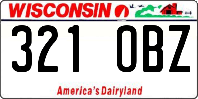 WI license plate 321OBZ