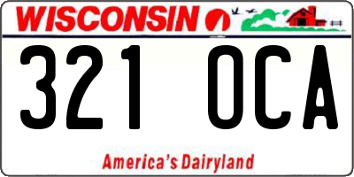 WI license plate 321OCA