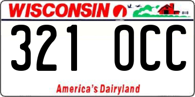 WI license plate 321OCC