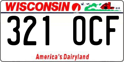 WI license plate 321OCF