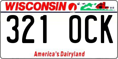 WI license plate 321OCK