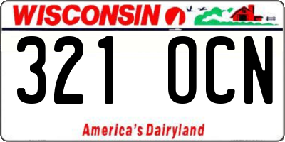 WI license plate 321OCN