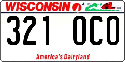 WI license plate 321OCO